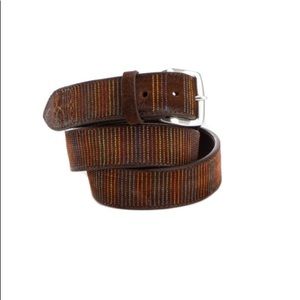 Orciani Suede belt with multicolor seams